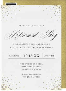 'Elegant Confetti' Retirement Invitation