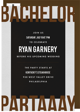 'Edgy Bachelor' Bachelor Party Invitation