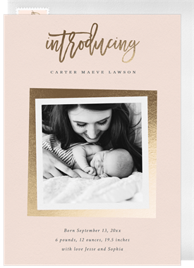 'Angled Introduction' Birth Announcement