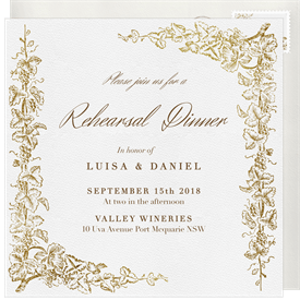 'Grapevine Border' Rehearsal Dinner Invitation