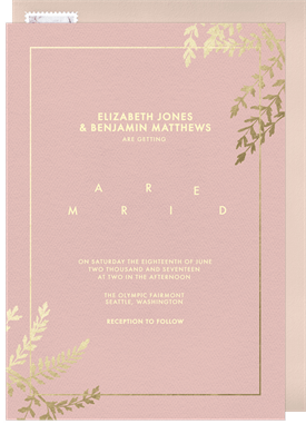 'Gold Foliage' Wedding Invitation