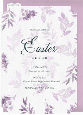 'Delicate Leaves' Easter Invitation