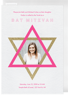 'Bright & Bold' Bat Mitzvah Invitation