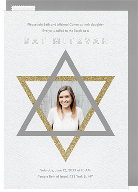 'Bright & Bold' Bat Mitzvah Invitation