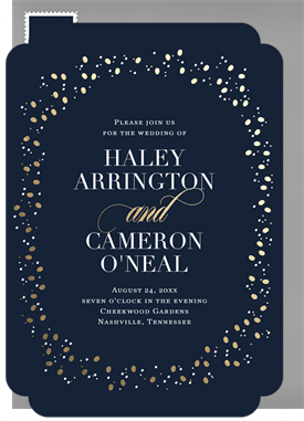 'Modern Gold Confetti' Wedding Invitation