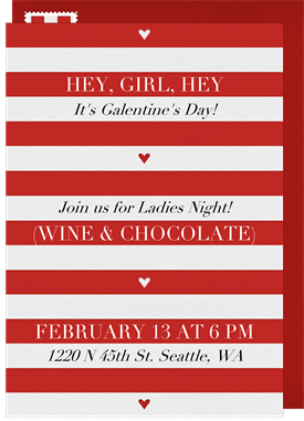 'Hearts and Stripes' Valentine's Day Invitation