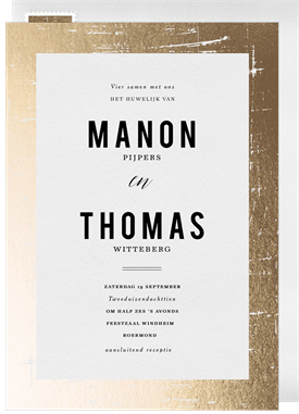 'Edgy Foil Frame' Wedding Invitation