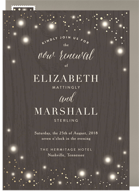 'Rustic Twinkle' Vow Renewal Invitation