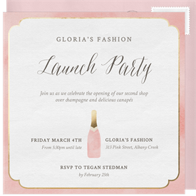 'Champagne Accent' Grand opening Invitation