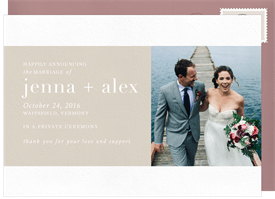 'Simple Stripe Photo' Wedding Announcement