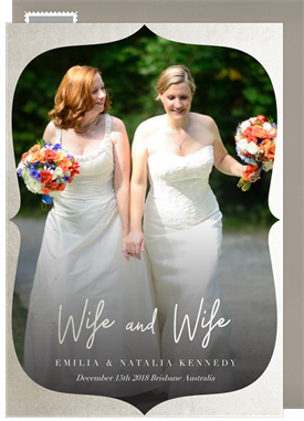 'Wife and Wife' Wedding Announcement