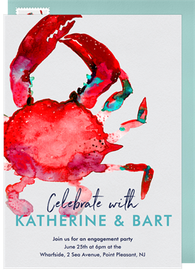 'Big Bold Crab' Party Invitation