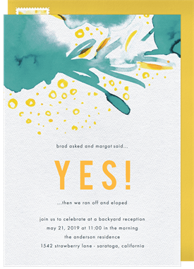 'Free-spirited Watercolors' Wedding Invitation