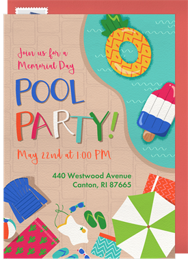 'Pool Party!' Entertaining Invitation