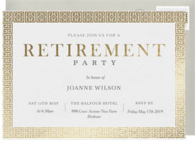 'Geometric Elegance' Retirement Invitation