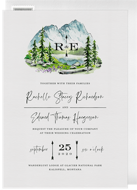 'Alpine Lake' Wedding Invitation