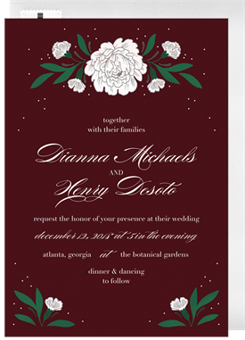 'Winter Roses' Wedding Invitation