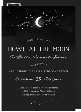 'Howl At The Moon' Halloween Invitation