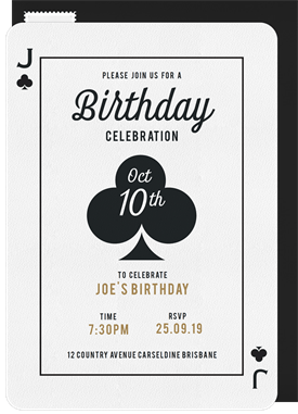 'Wildcard' Adult Birthday Invitation