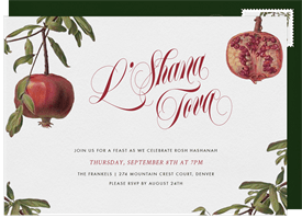 'Pomegranate Botanical' Rosh Hashanah Invitation