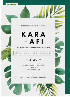 'Into the Tropics' Wedding Invitation