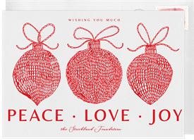 'Peace Love Joy' Business Holiday Greetings Card