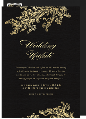 'French Filigree' Wedding Updates Invitation