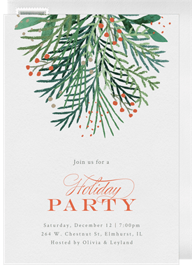 'Winter Foliage' Holiday Party Invitation