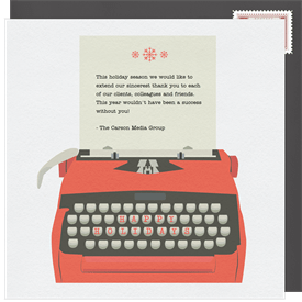 'Vintage Typewriter' Business Holiday Greetings Card