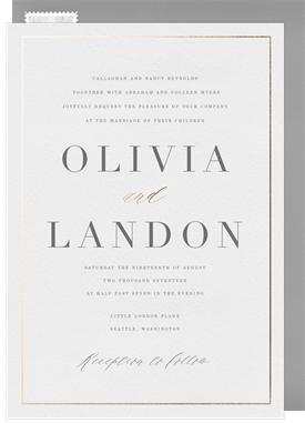 'Clean and Elegant' Wedding Invitation