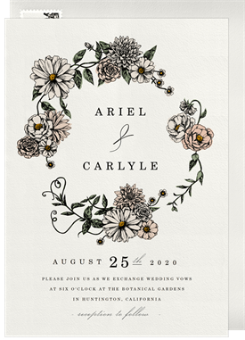 'Romantic Floral Wreath' Wedding Invitation