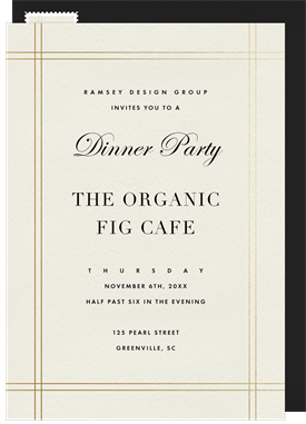 'Formal Pinstripe Frame' Dinner Invitation