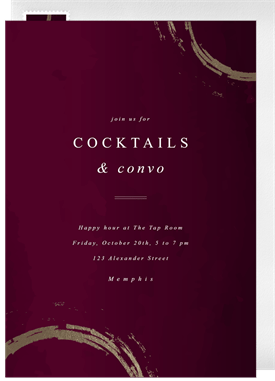 'Golden Cocktail Rings' Business Invitation