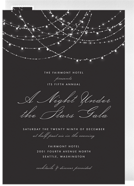 'Sparkling String Lights' Business Invitation