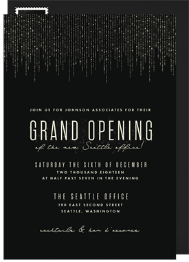 'Cascading Gold Lights' Grand opening Invitation