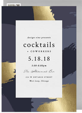 'Contemporary Paint Splashes' Happy Hour Invitation