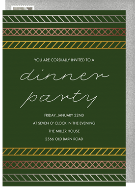 'Zig Zag Foil' Dinner Invitation