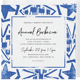 'Block Print' Entertaining Invitation