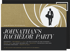 'Suave Secret Agent' Bachelor Party Invitation