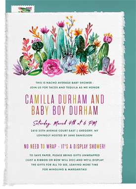 'Cactus Blossoms' Baby Shower Invitation