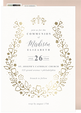 'Holy Wreath' First Communion Invitation