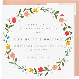 'Bright Spring Florals' Easter Invitation