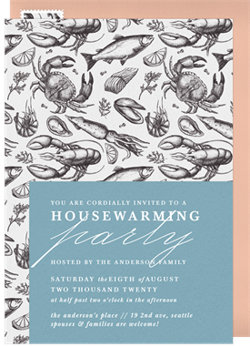 'Seafood Soirée' Housewarming Party Invitation