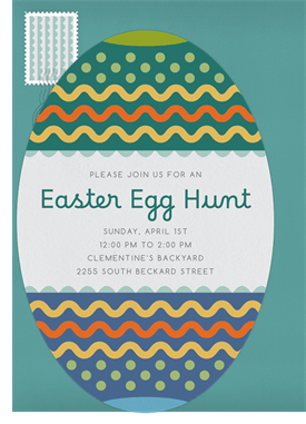 'Painted Egg' Easter Invitation