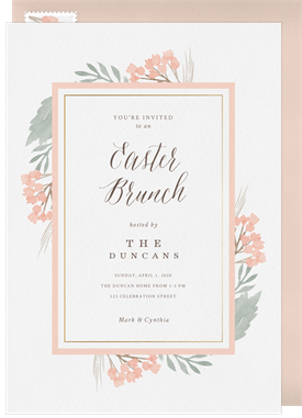 'Soft Florals' Easter Invitation