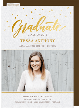 'Confetti Graduate' Graduation Invitation