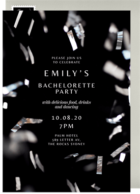 'Confetti Shimmer' Bachelorette Party Invitation