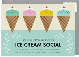 'Ice Cream Social' Entertaining Invitation