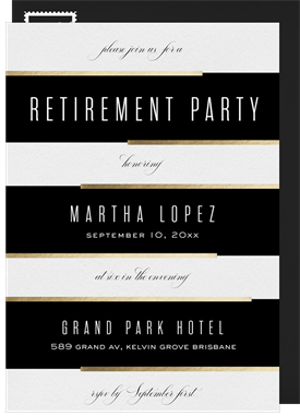 'Gold Highlights' Retirement Invitation