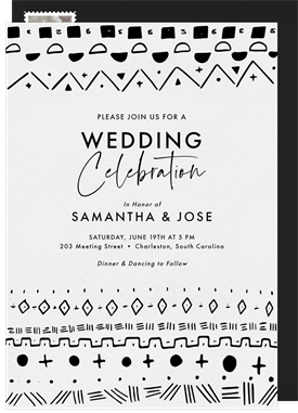 'Modern Mud Cloth' Wedding Invitation